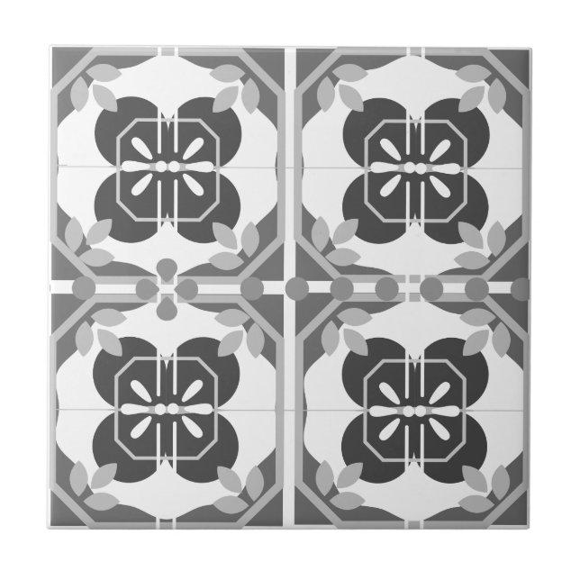 Intrincado Estilo de Azulejos Gris Neutral (Frente)