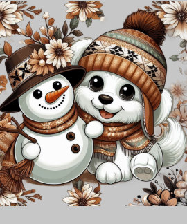 Intrincado invierno floral Maravilla: Perro Adorab