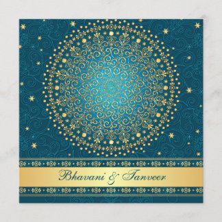 Intrincado Verde azulado, Invitación a la boda de 