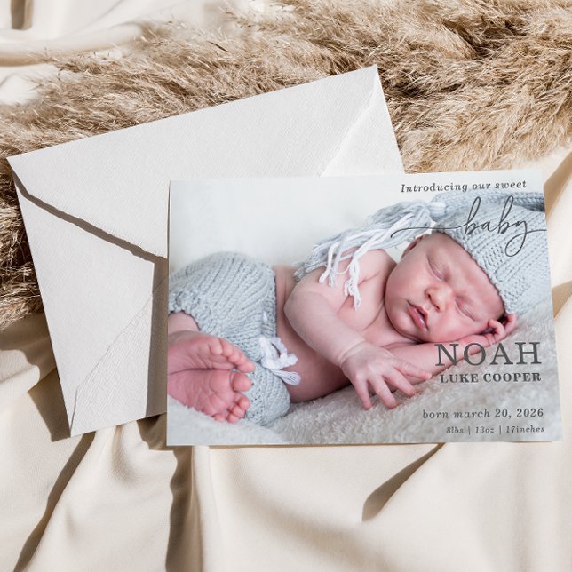 Introducing Our Sweet Baby Photo Announcement Card (Subido por el creador)