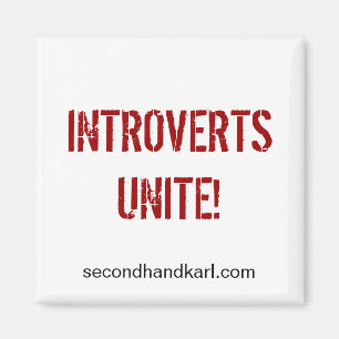 ¡INTROVERTS UNEN! Imán cuadrado