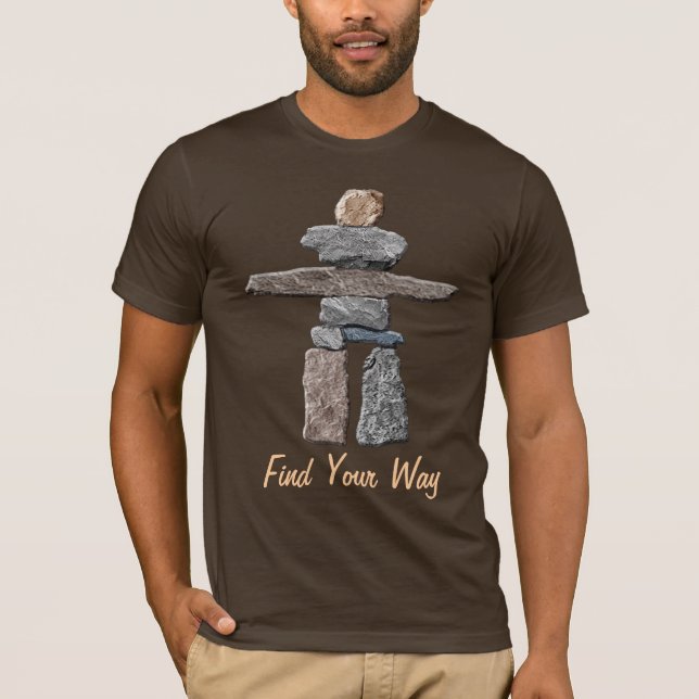 Inukshuk Haida Stones Camiseta Nativa Estadouniden (Anverso)
