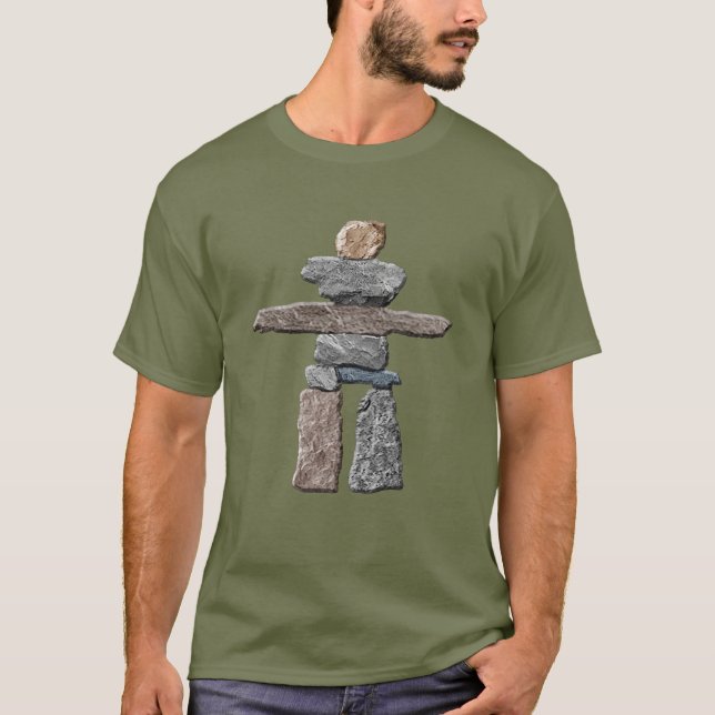 Inukshuk Inuit Stones Nativo Camiseta Estadouniden (Anverso)