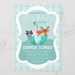 Inundado con la invitación animal de Baby Shower