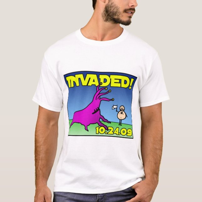 ¡Invadido! camisa extranjera del ataque (blanca) (Anverso)