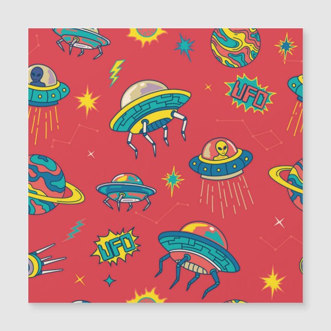 Invasores espaciales de OVNI retro (Anverso)