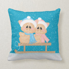 Invernal cerdos estacionales almohada de tiro de f