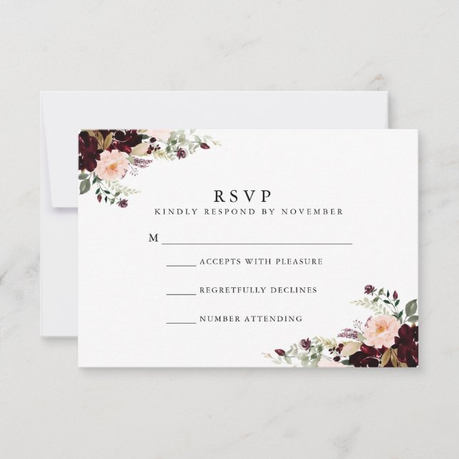 Invernal Floral Watercolor RSVP (Anverso)