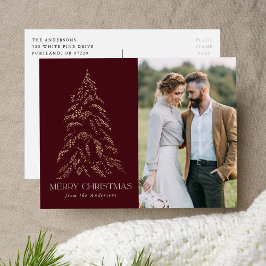 Inverniscente Pine Burgundy Feliz Navidad