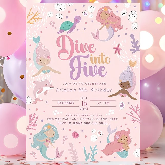 Invertir en cinco invitaciones de sirena - Chica r (Subido por el creador)