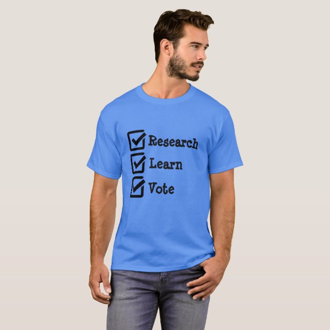Investigación Aprender Votar Camisa Electoral Polí (Anverso completo)
