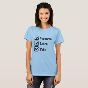 Investigación Aprender Votar Camisa Electoral Polí