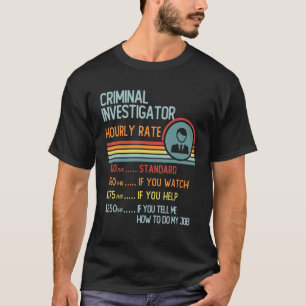 Investigador criminal por hora Retro de camiseta J