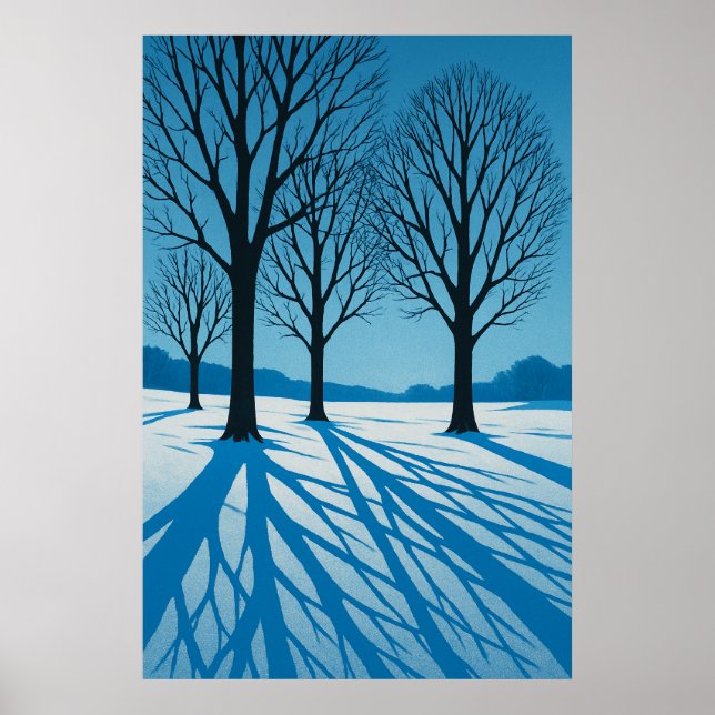 Invierno 7, sombras azules, impresión estacional (Frente)