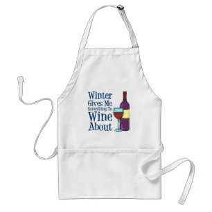 Invierno algo Wine sobre delantal