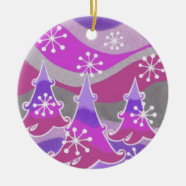 Invierno Árboles Morado de ornamento de texto