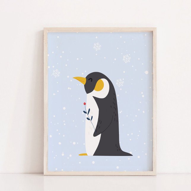 Invierno Azul | Decoración de la guardería de anim (Blue Winter | Penguin Arctic Animal Nursery Decor)