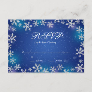 Invierno azul RSVP de los copos de nieve