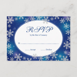 Invierno blanco azul RSVP de los copos de nieve