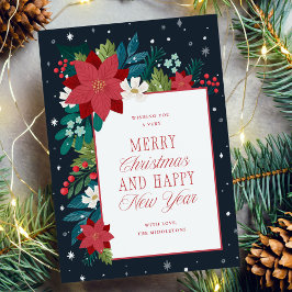 Invierno Botánico Colorido Feliz Navidad