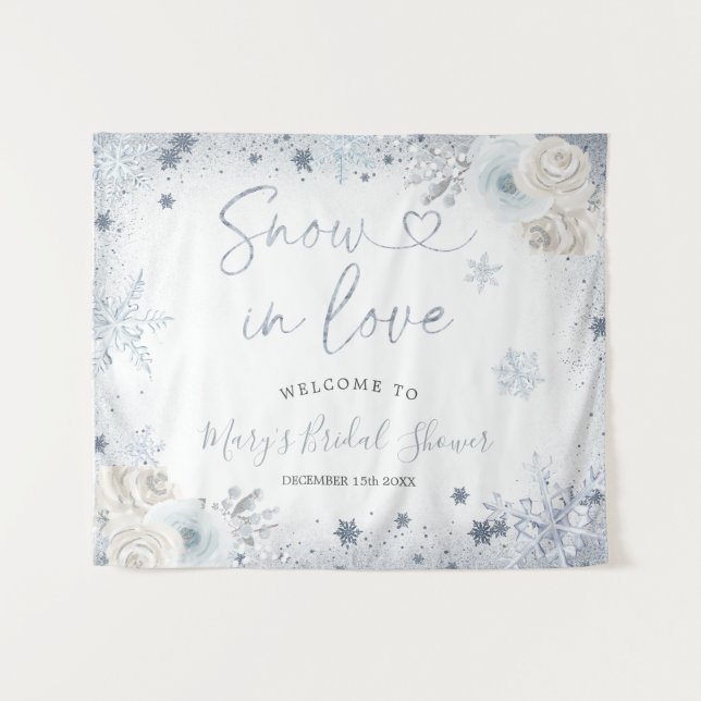 Invierno Copo de Nieve Ducha de Novias Tapiz De Bi (Anverso (horizontal))