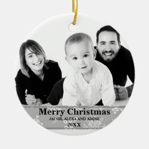 Invierno Copos de Nieve Foto Ornamento de Navidad