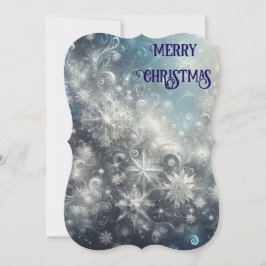 Invierno de copos de nieve plateados y azules