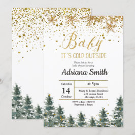 Invierno de invitación Baby Shower en árbol de nav