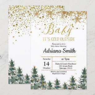 Invierno de invitación Baby Shower en árbol de nav