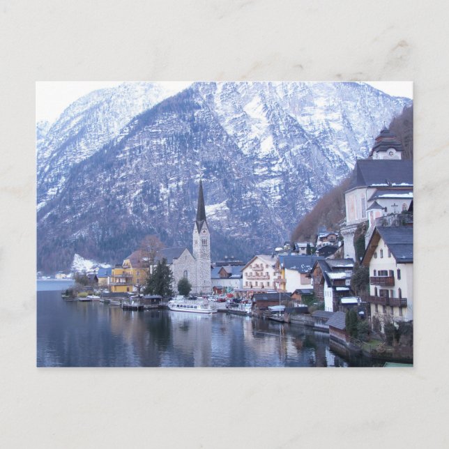 INVIERNO de la postal de HALLSTATT AUSTRIA (Anverso)