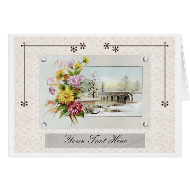 Invierno del vintage floral (Anverso (Horizontal))