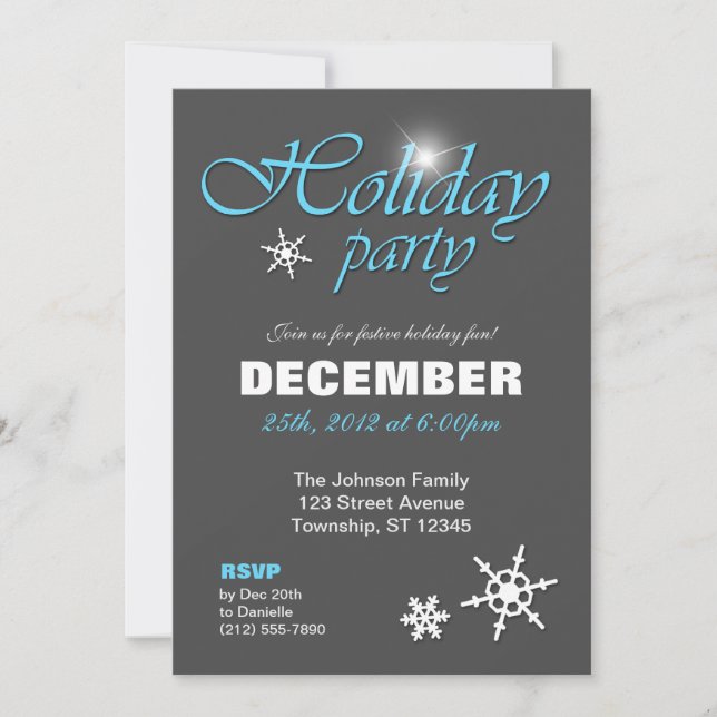Invierno elegante con invitaciones de fiesta de va (Anverso)