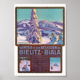 Invierno en Bielitz-Biala Póster Vintage 1910