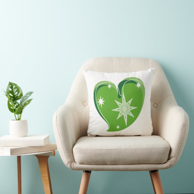 invierno en Cojín decorativo amor-Verde-Firma (Silla)
