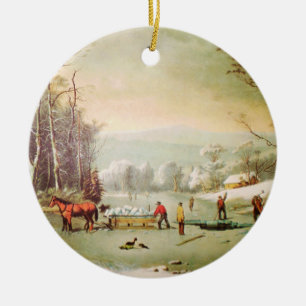 Invierno en el ornamento del navidad del país