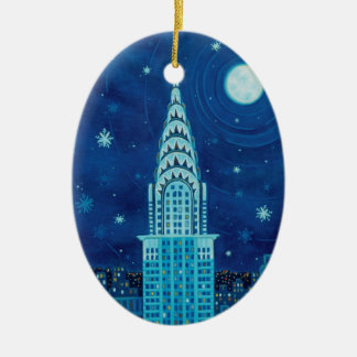 Invierno en el ornamento del óvalo de Nueva York