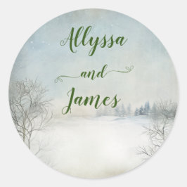 Invierno en el Sello para sobres de las montañas