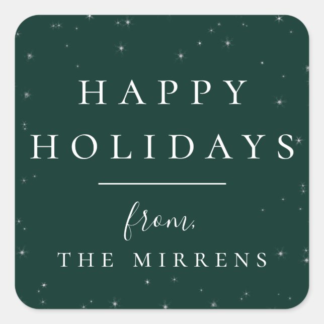 Invierno en espeleón | Pegatina de vacaciones verd (Anverso)