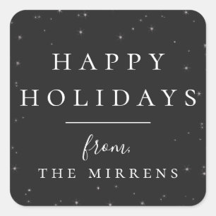 Invierno en espeleón   Pegatina negro de vacacione