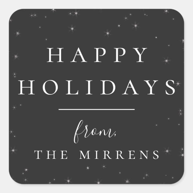 Invierno en espeleón | Pegatina negro de vacacione (Anverso)