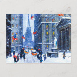 Invierno en la ciudad de Nueva York. Postal de nav