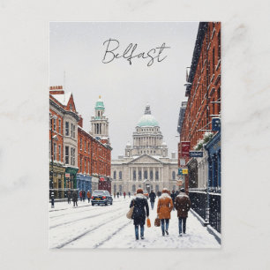 Invierno en la postal del ayuntamiento de Belfast