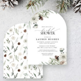 Invierno Evergreen Elegant Invitación a la ducha n