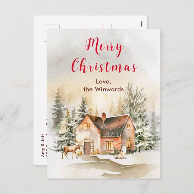 Invierno Holiday Cottage Feliz Navidad (Anverso / Reverso)