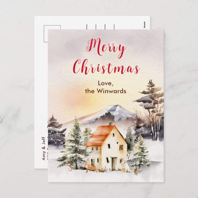 Invierno Holiday Cottage Feliz Navidad (Anverso / Reverso)
