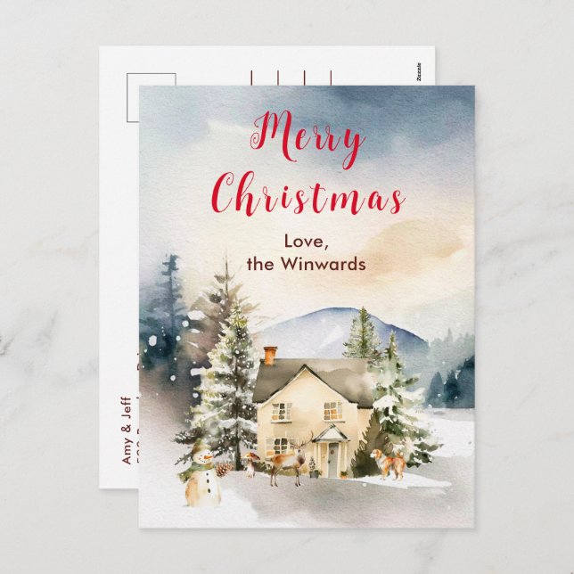 Invierno Holiday Cottage Feliz Navidad (Anverso / Reverso)