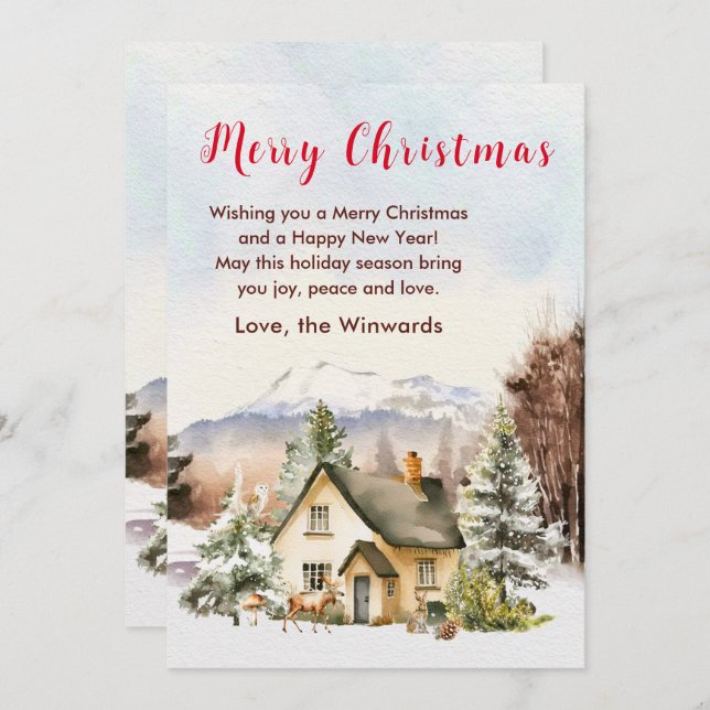 Invierno Holiday Cottage Feliz Navidad (Anverso / Reverso)