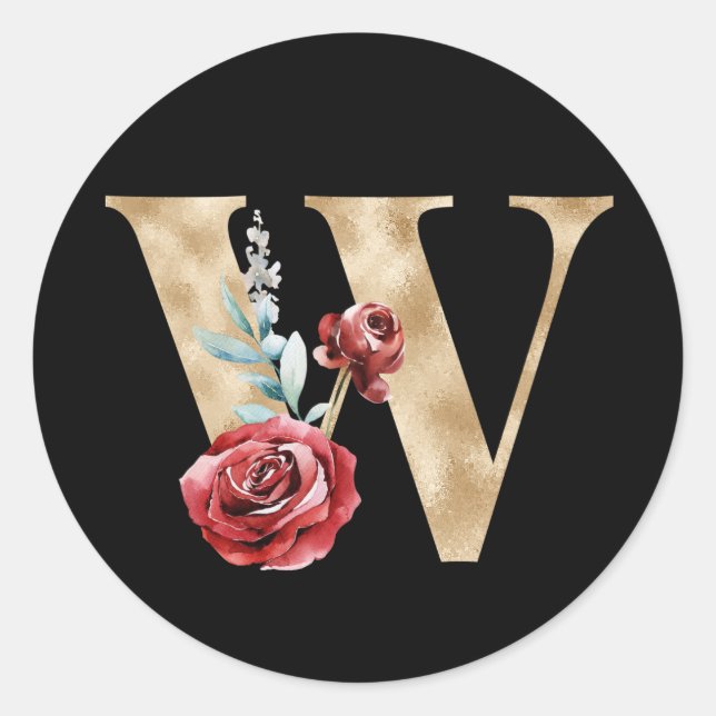 Invierno las iniciales letra pegatina W (Anverso)