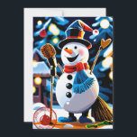 Invierno lindo Snowman Feliz Navidad Sin foto<br><div class="desc">Snowman</div>