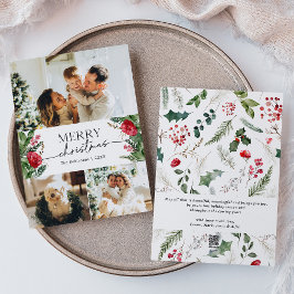 Invierno moderno Botánico 3 Foto Feliz Navidad